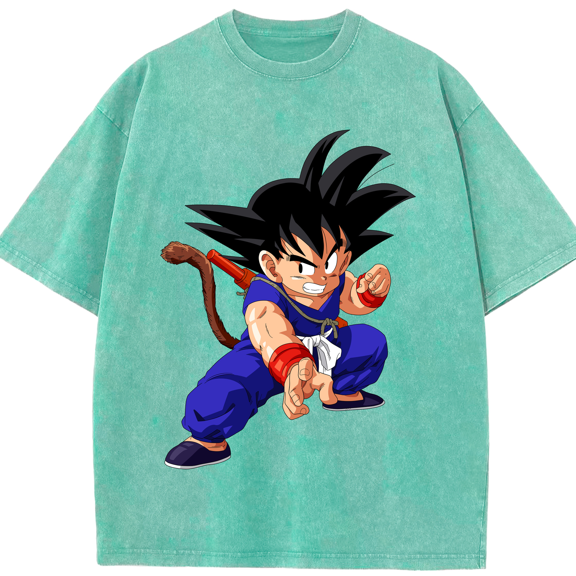 （画像用） ドラゴンボール 孫悟空（そん ごくう）Son Goku カカロット DRAGON BALL Kakarotto 綿100% ヴィンテージ風 半袖Tシャツ（フロントプリント）